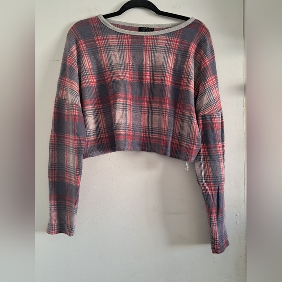 TOPSHOP Tartan Crop Top - Picture 1 of 3